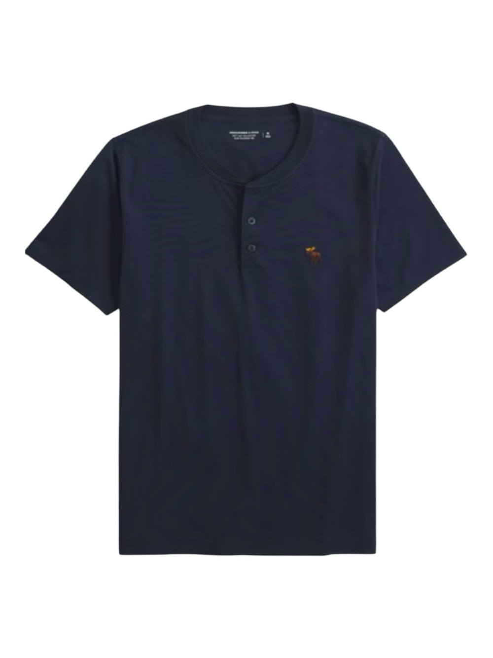 Abercrombie & Fitch Navy Henley T-Shirt with Embroidered Logo – XL